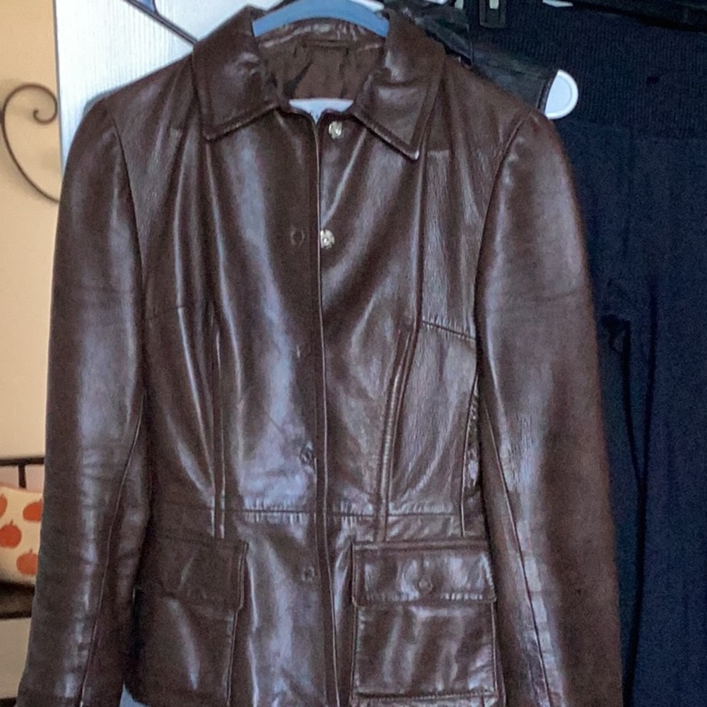 Dolce & Gabbana Women's Dark Brown Leather Jacket